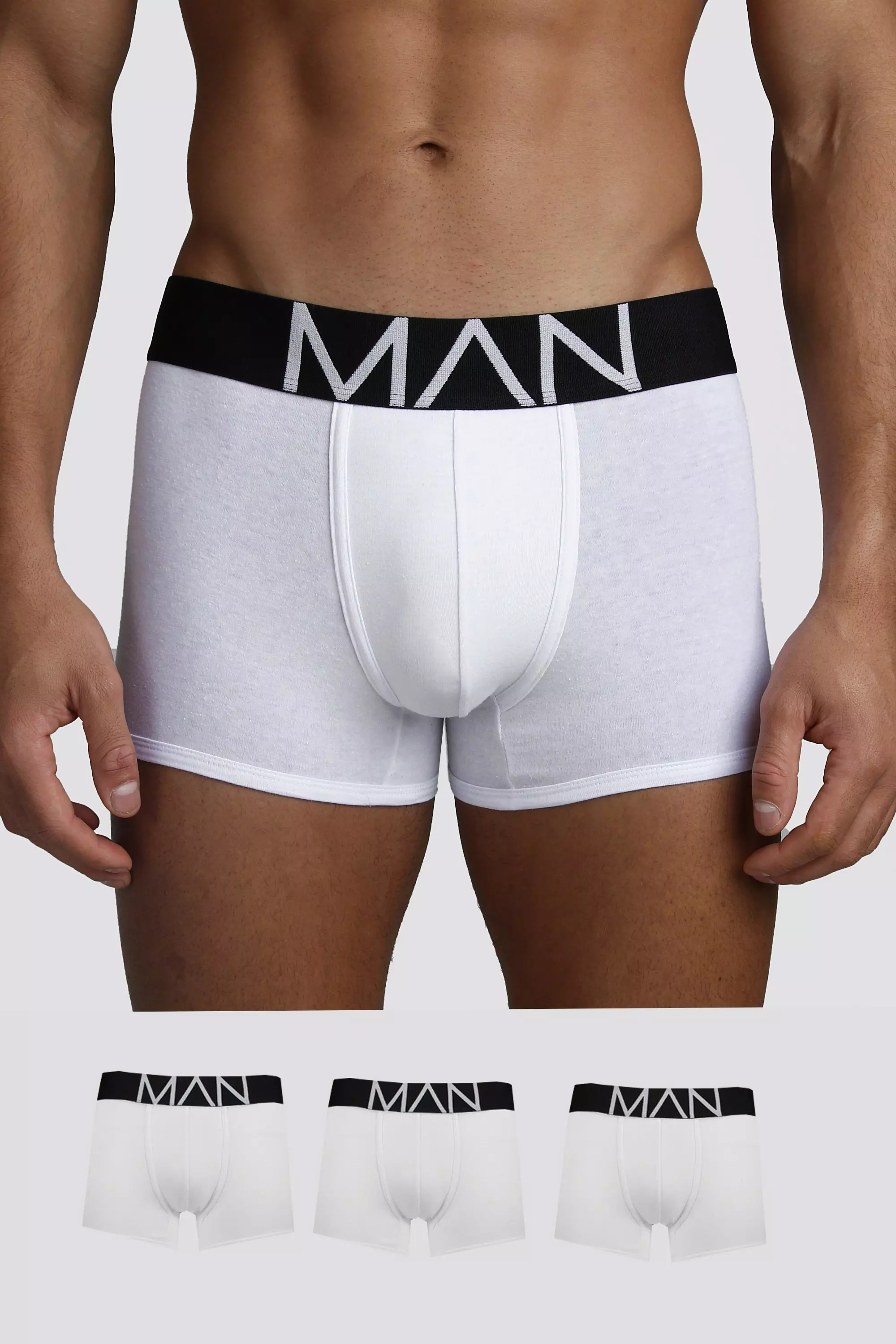 3 Pack MAN Trunks White