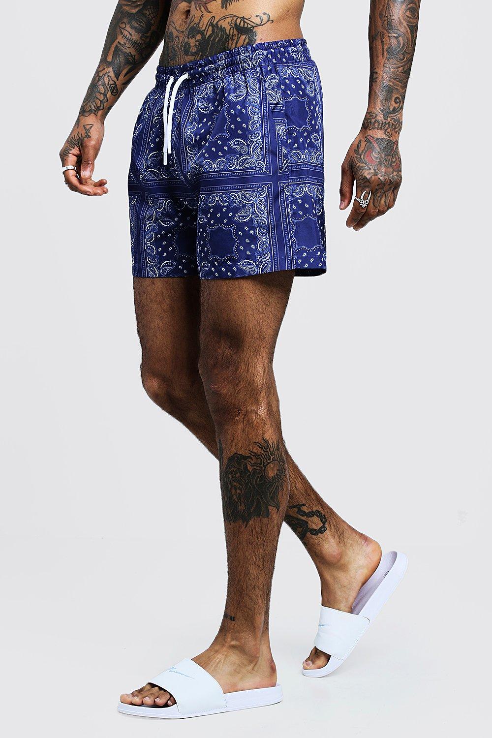 BATHER Straight-Leg Mid-Length Bandana-Print Recycled Swim Shorts for Men