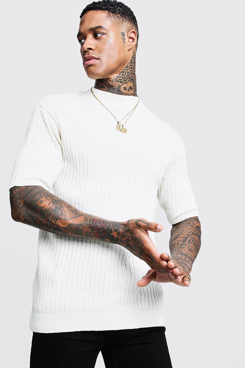 turtleneck short sleeve t shirt mens