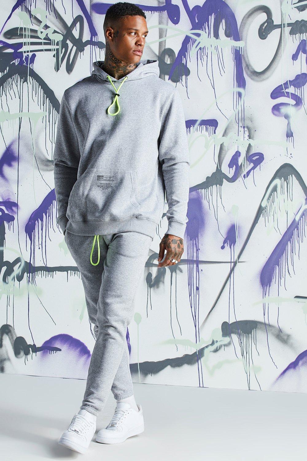 boohooman navy tracksuit