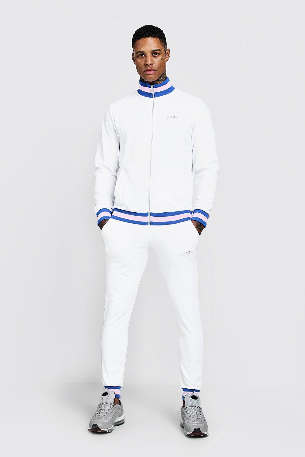 white velour tracksuit