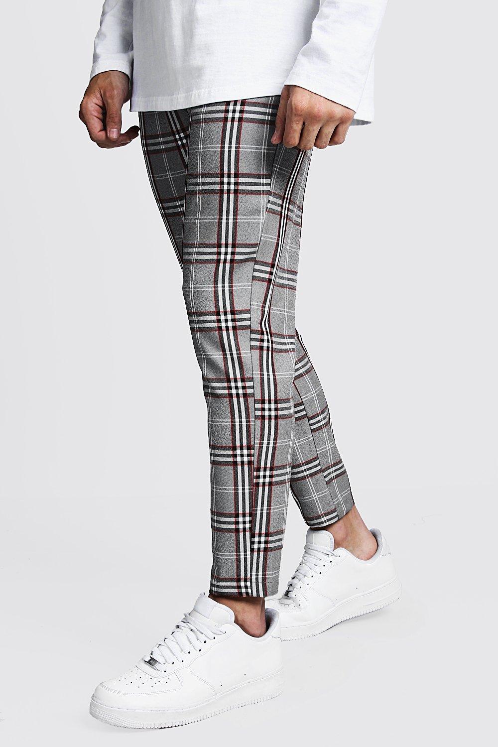 boohooman smart checked jogger