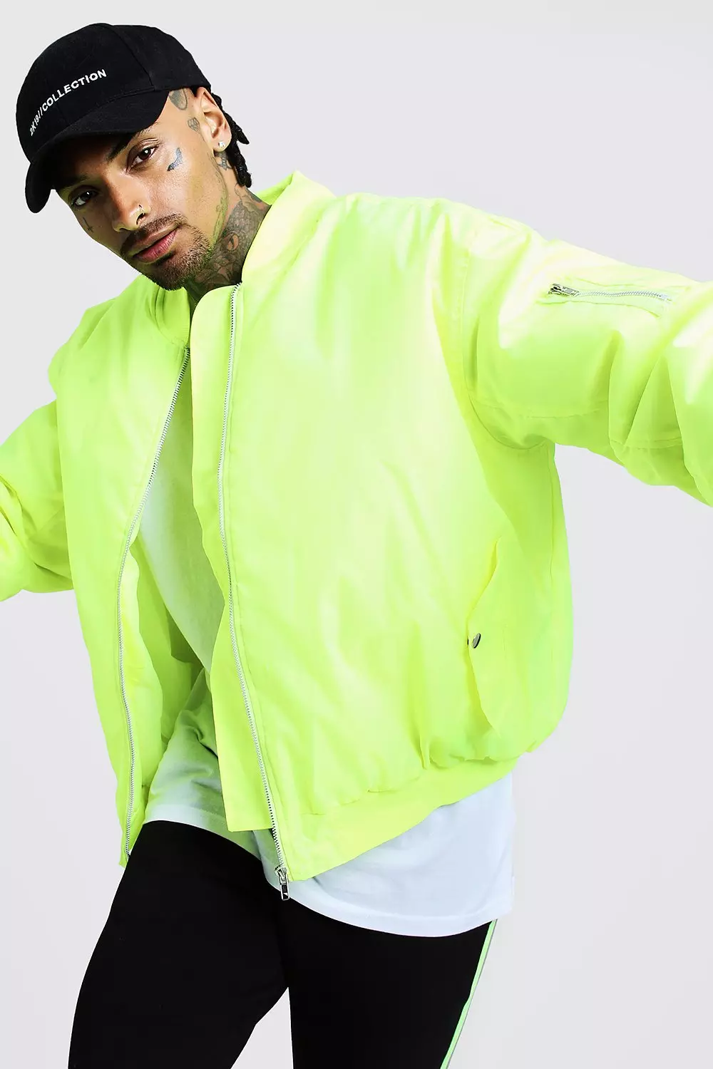 Neon bomber jacket mens best sale