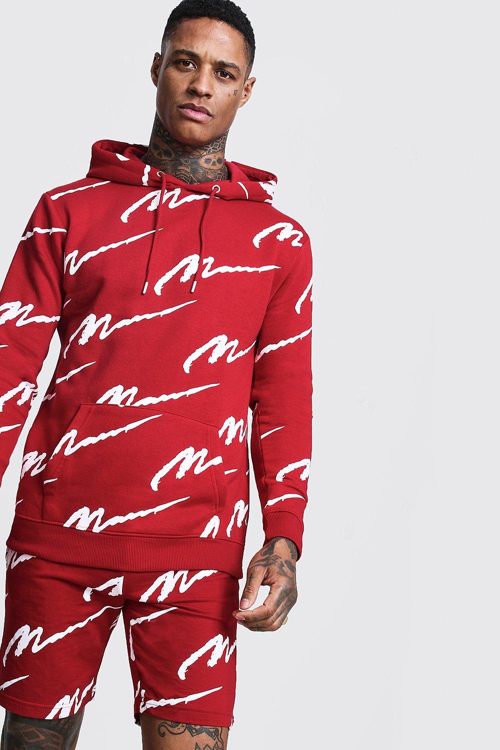 Red store boohooman tracksuit