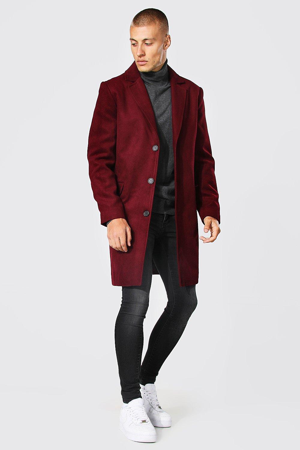 Burgundy overcoat hot sale