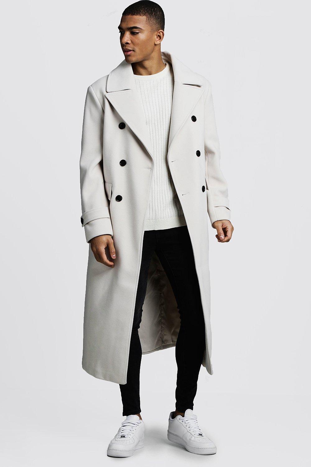 Longline Oversized Double Breasted Overcoat | boohooMAN USA