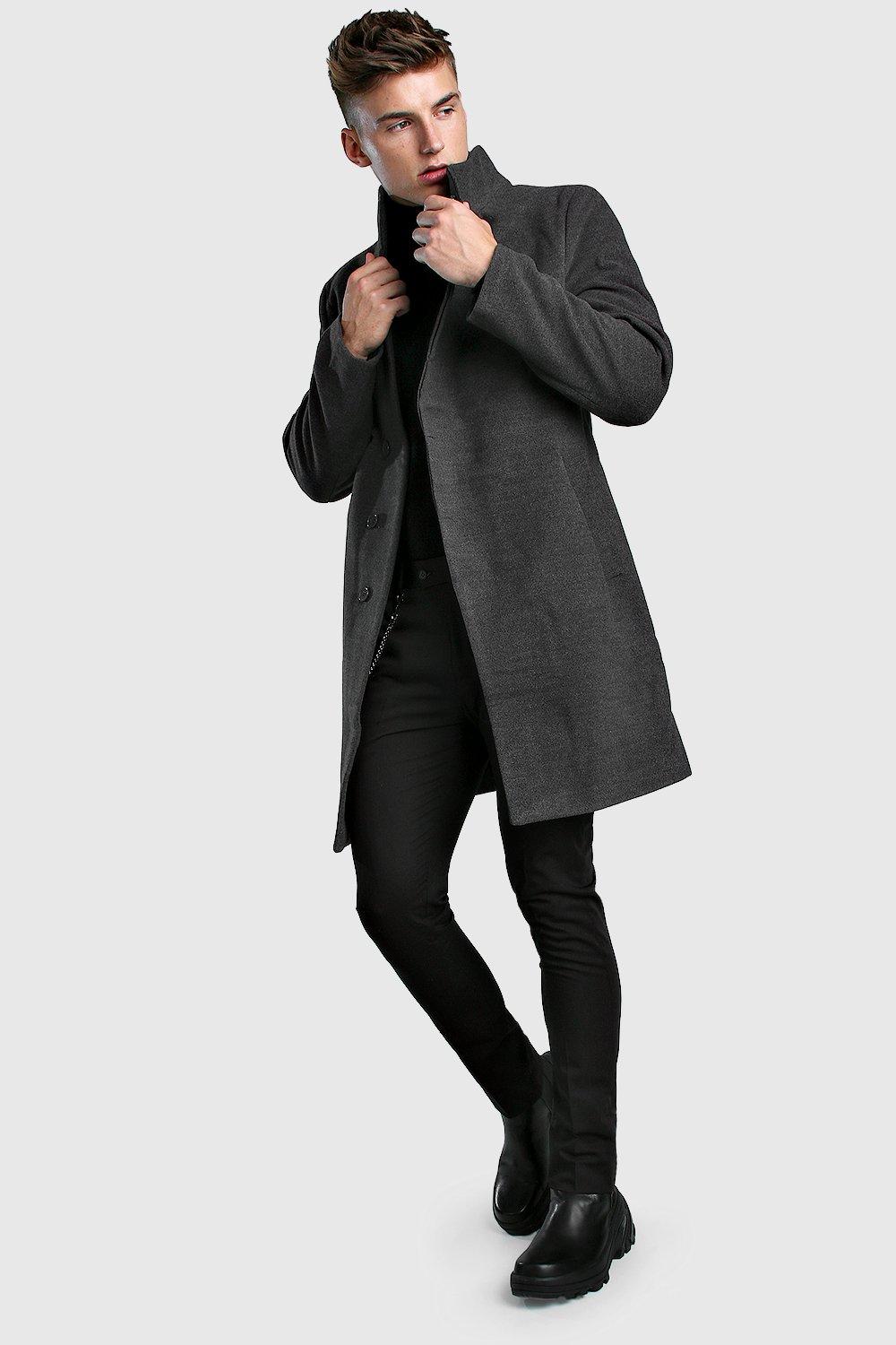 Grey funnel hot sale neck coat