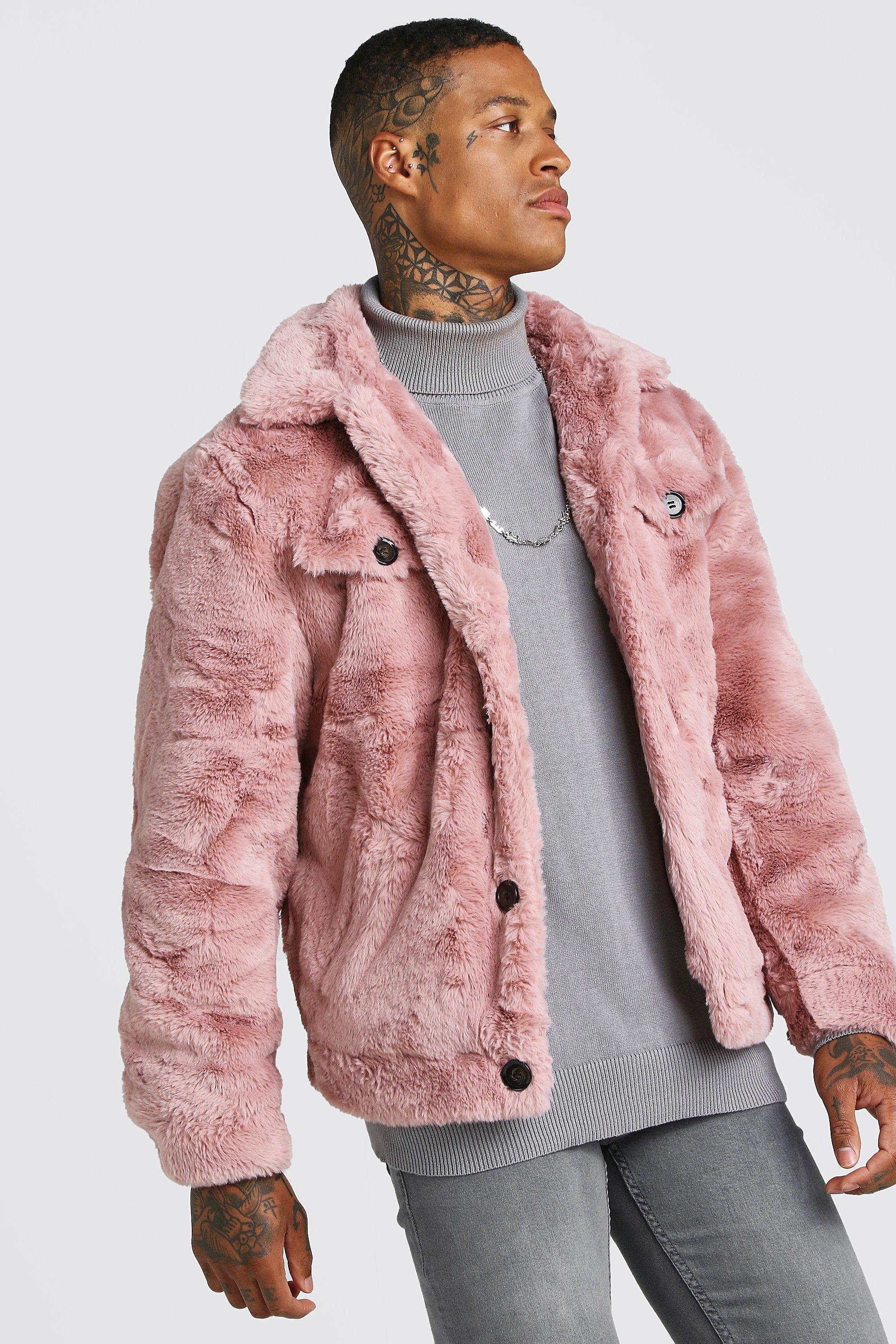 faux fur trucker jacket