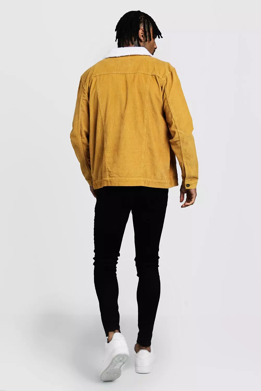 Borg Collar Corduroy Western Jacket boohooMAN USA