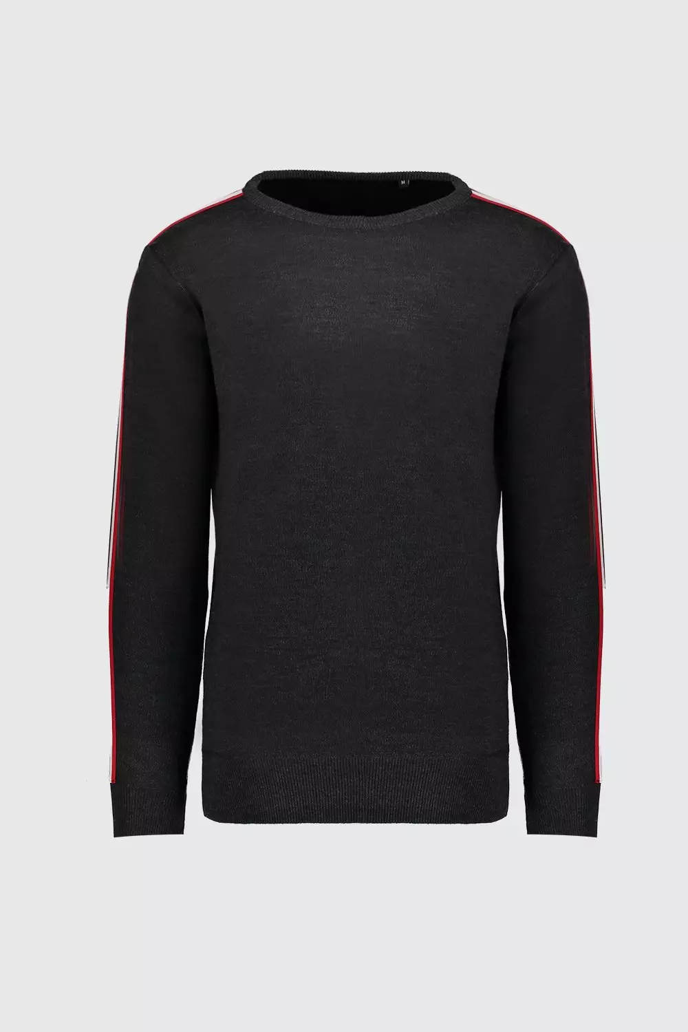 今季一番 Arm Neck Crew Stripe UK boohooMAN | Jumper カットソー(長袖/七分)