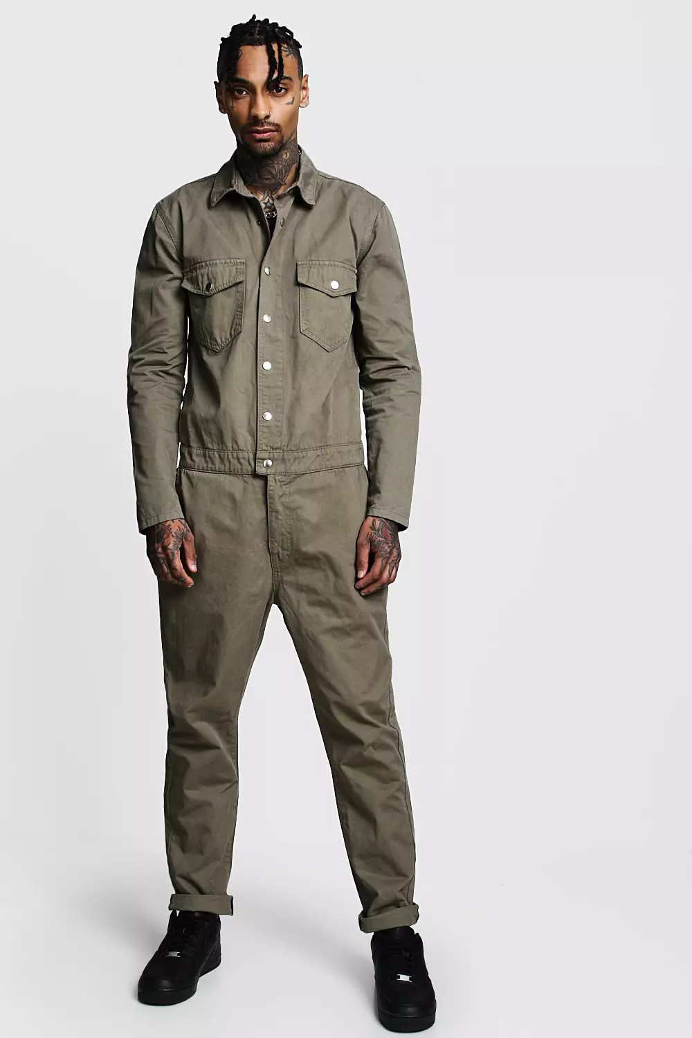 Cotton Twill Utility Boiler Suit boohooMAN USA