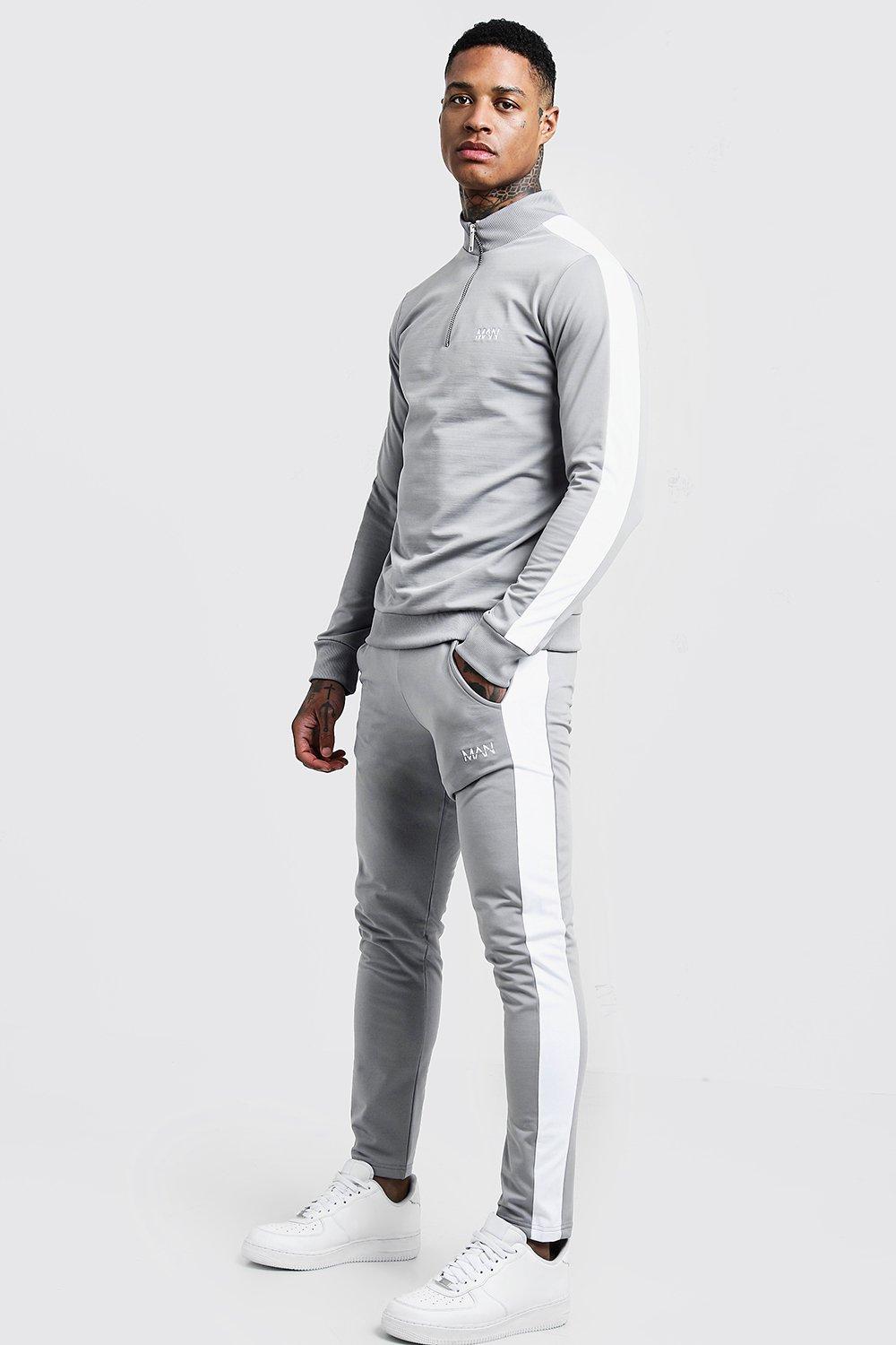Funnel Neck Contrast Panel Tricot MAN Tracksuit