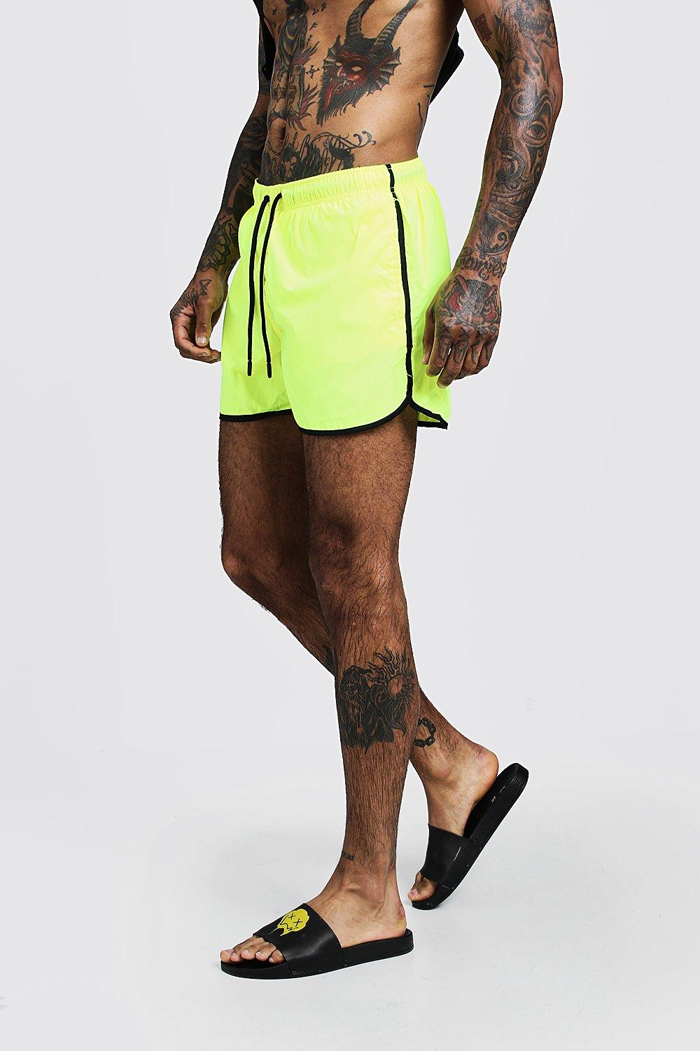 neon swim shorts