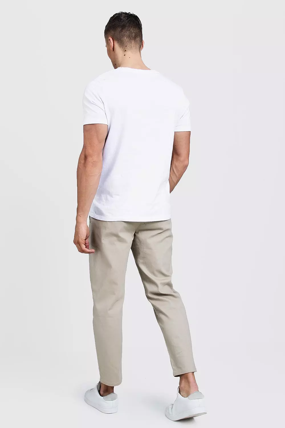 Slim Fit Cropped Chino Pants | boohooMAN USA