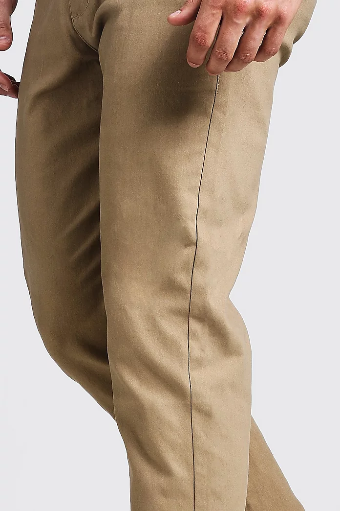 Slim Fit Cropped Chino Pants | boohooMAN USA Slim Fit Cropped Chino Pants | boohooMAN USA