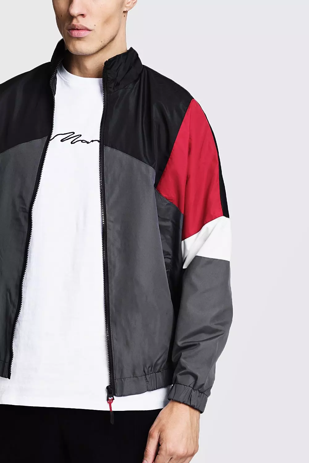 Oversized Colour Block Track Jacket alternatieve afbeelding