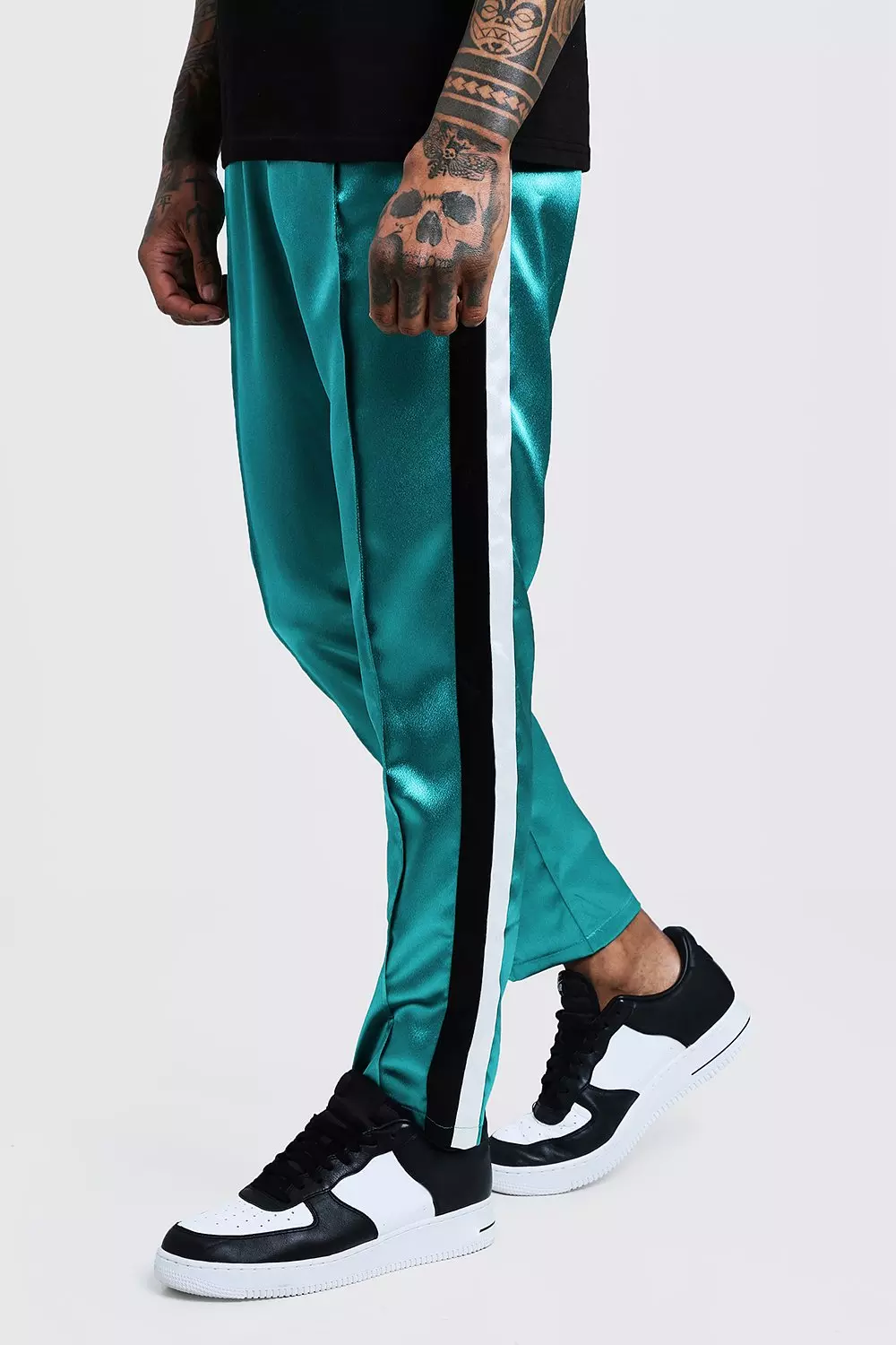 Side Stripe Satin Joggers alternatieve afbeelding