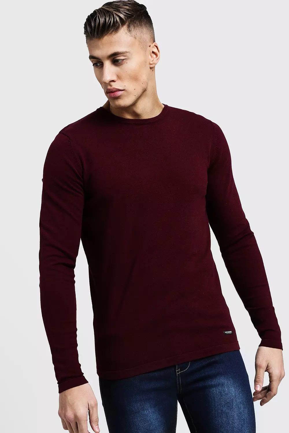 Muscle fit knitwear deals