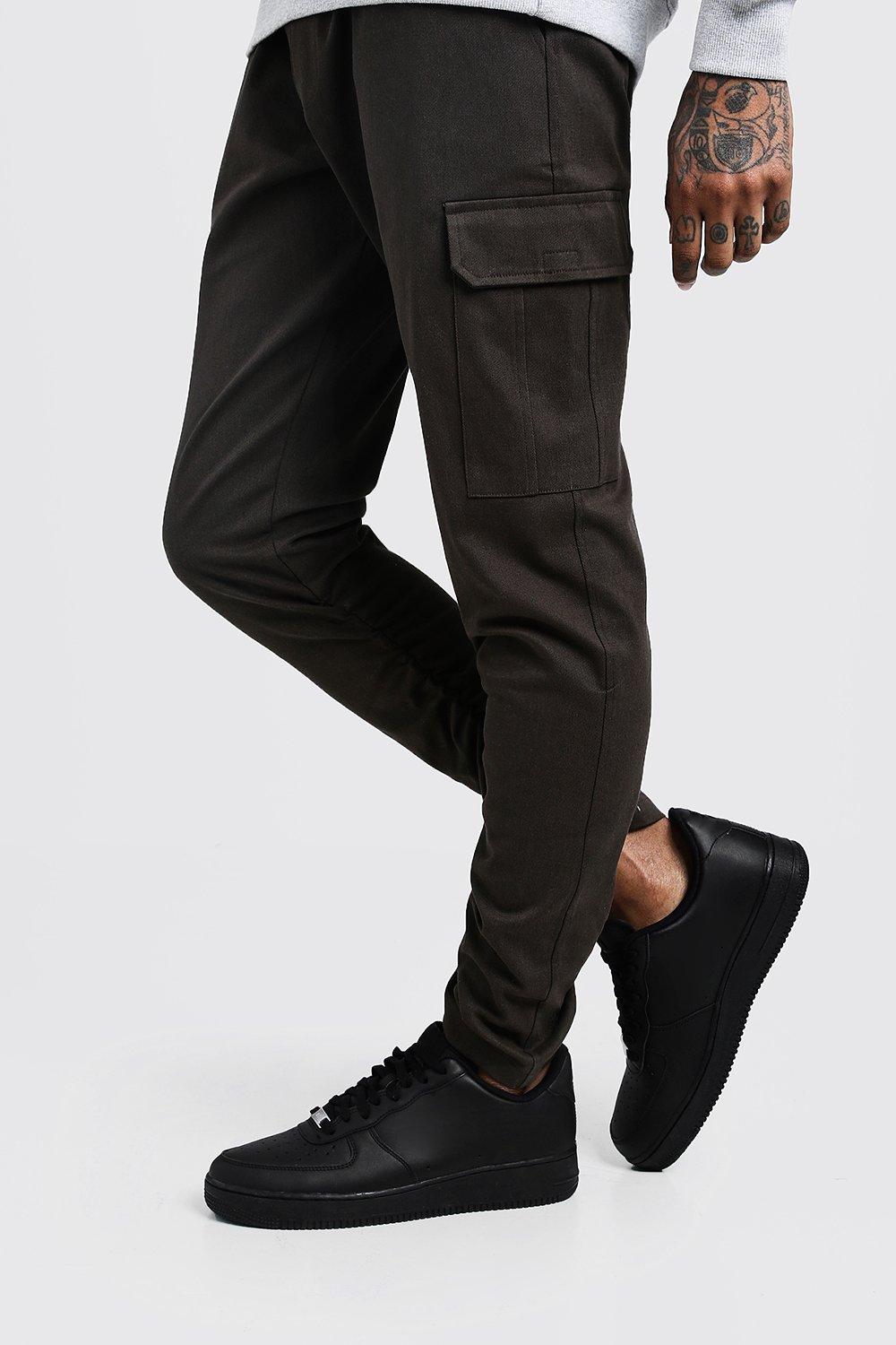 skinny fit twill pants