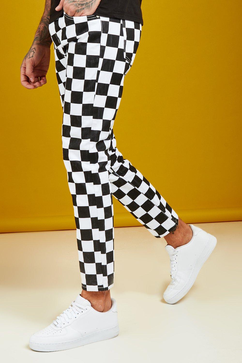 mens checkerboard pants