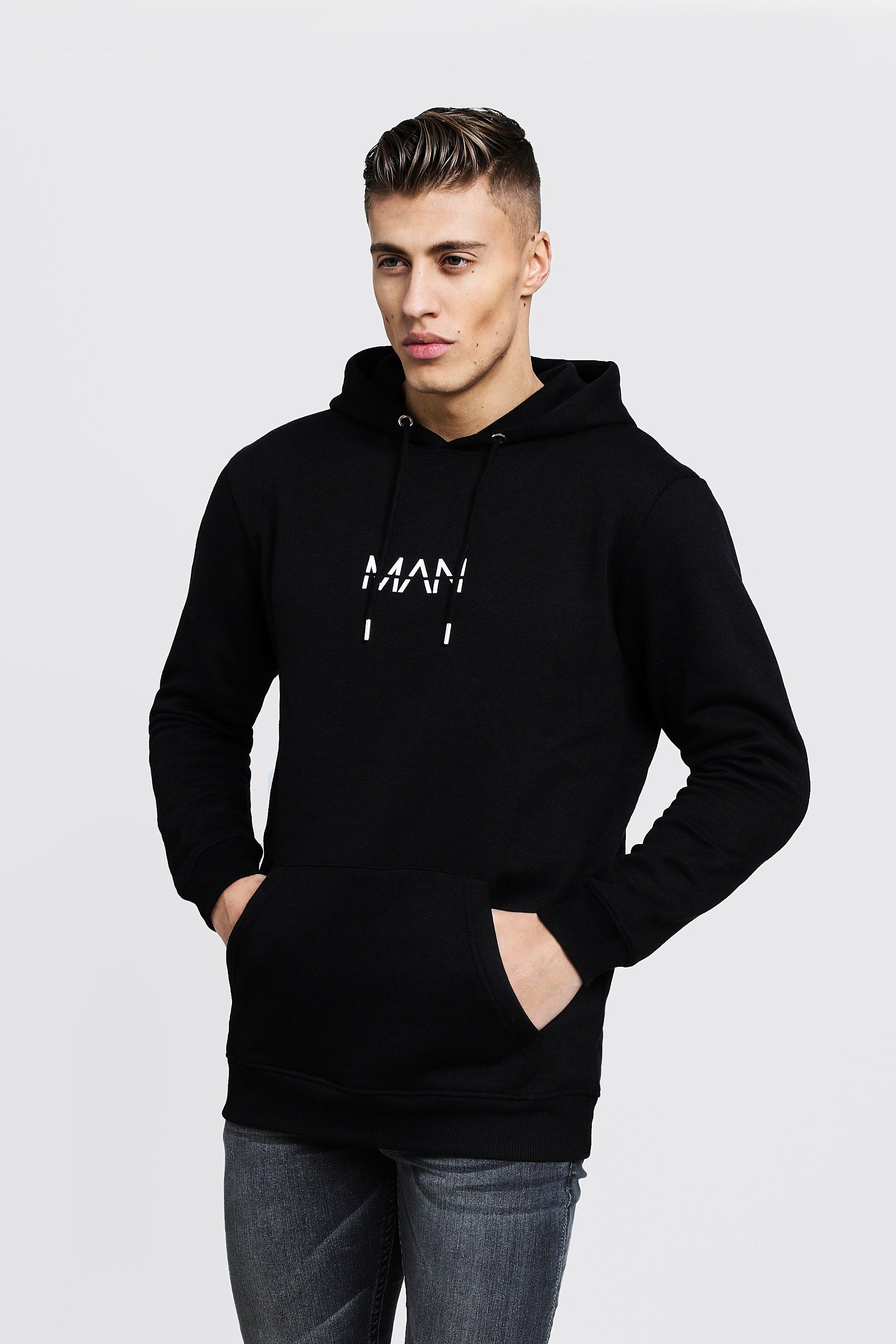 Boohooman hoodie black new arrivals