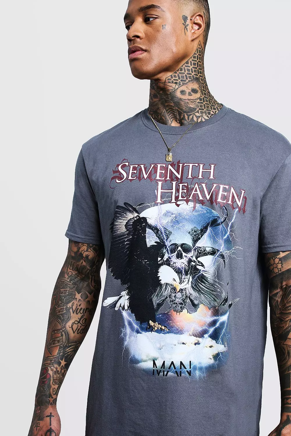 Loose fit Seventh Heaven Design T-Shirt | boohooMAN USA