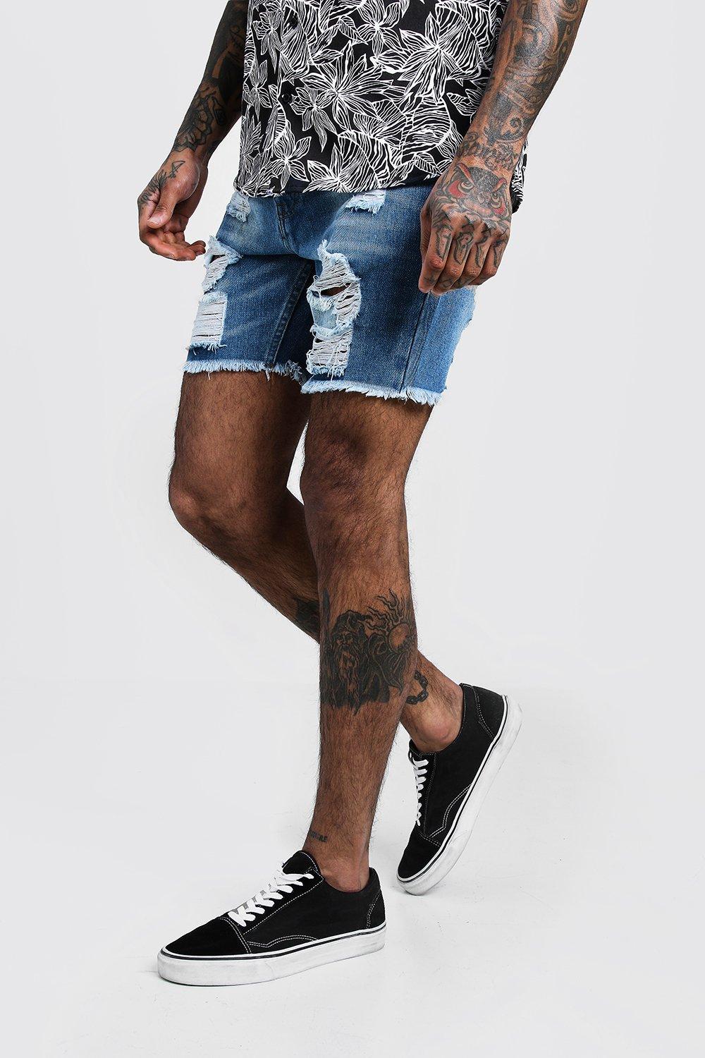 mens ripped denim shorts australia
