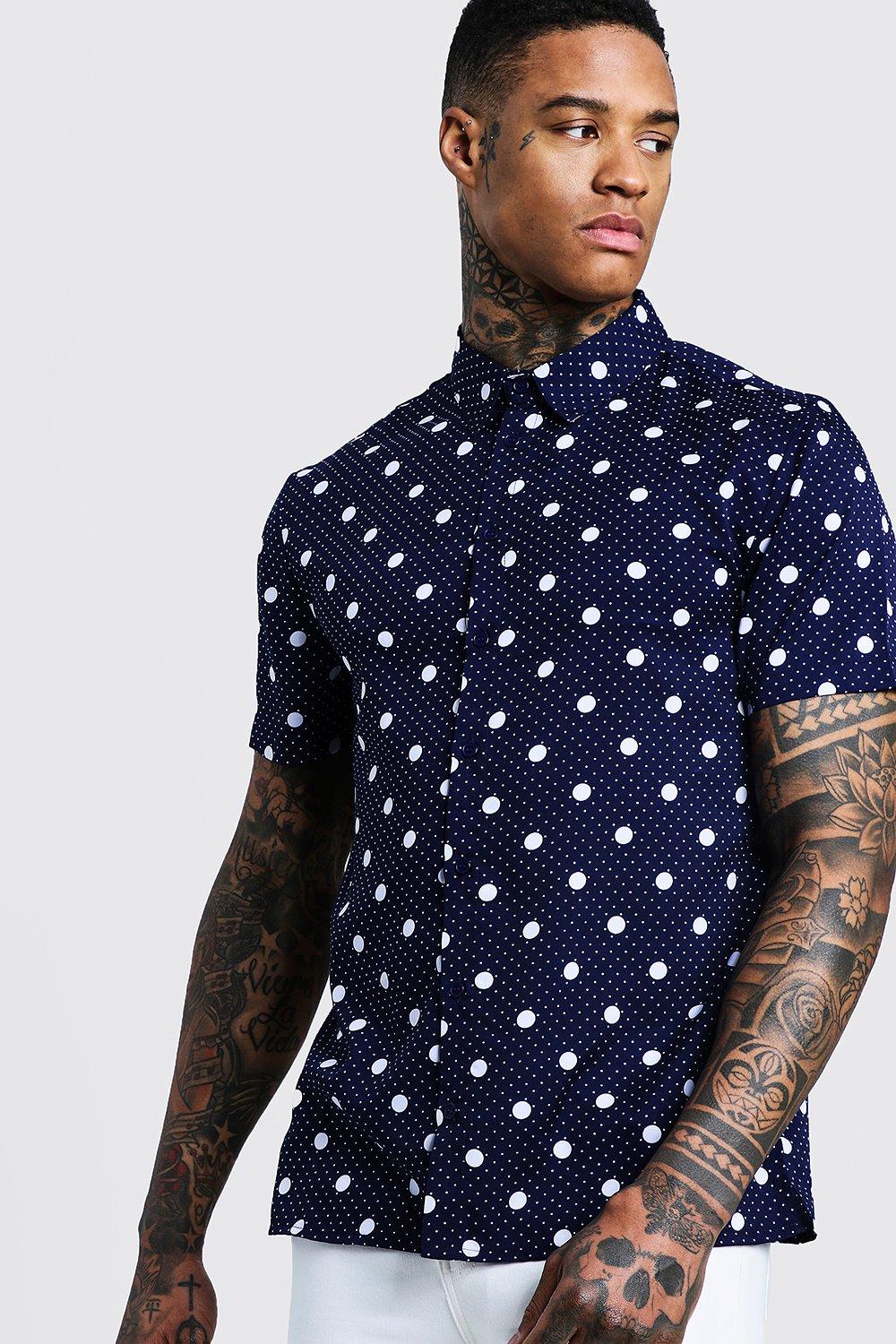 polka dot short sleeve shirt