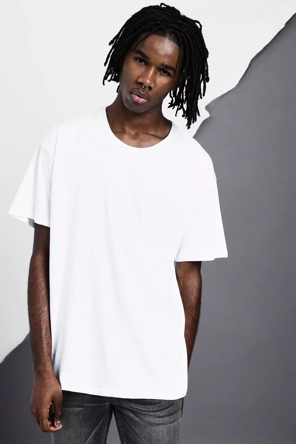 White Oversized Ying Yang Back Print T-Shirt alternative image