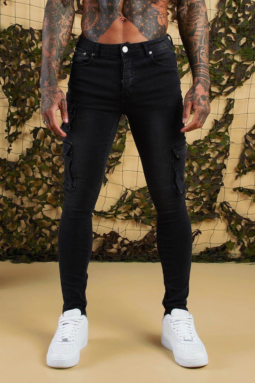 boohooMAN Mens Super Skinny Jeans - Black