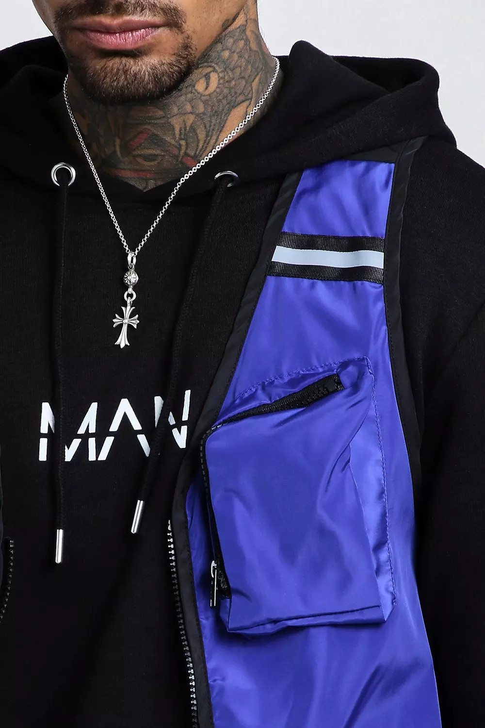 Sleeveless Contrast Utility Vest boohooMAN