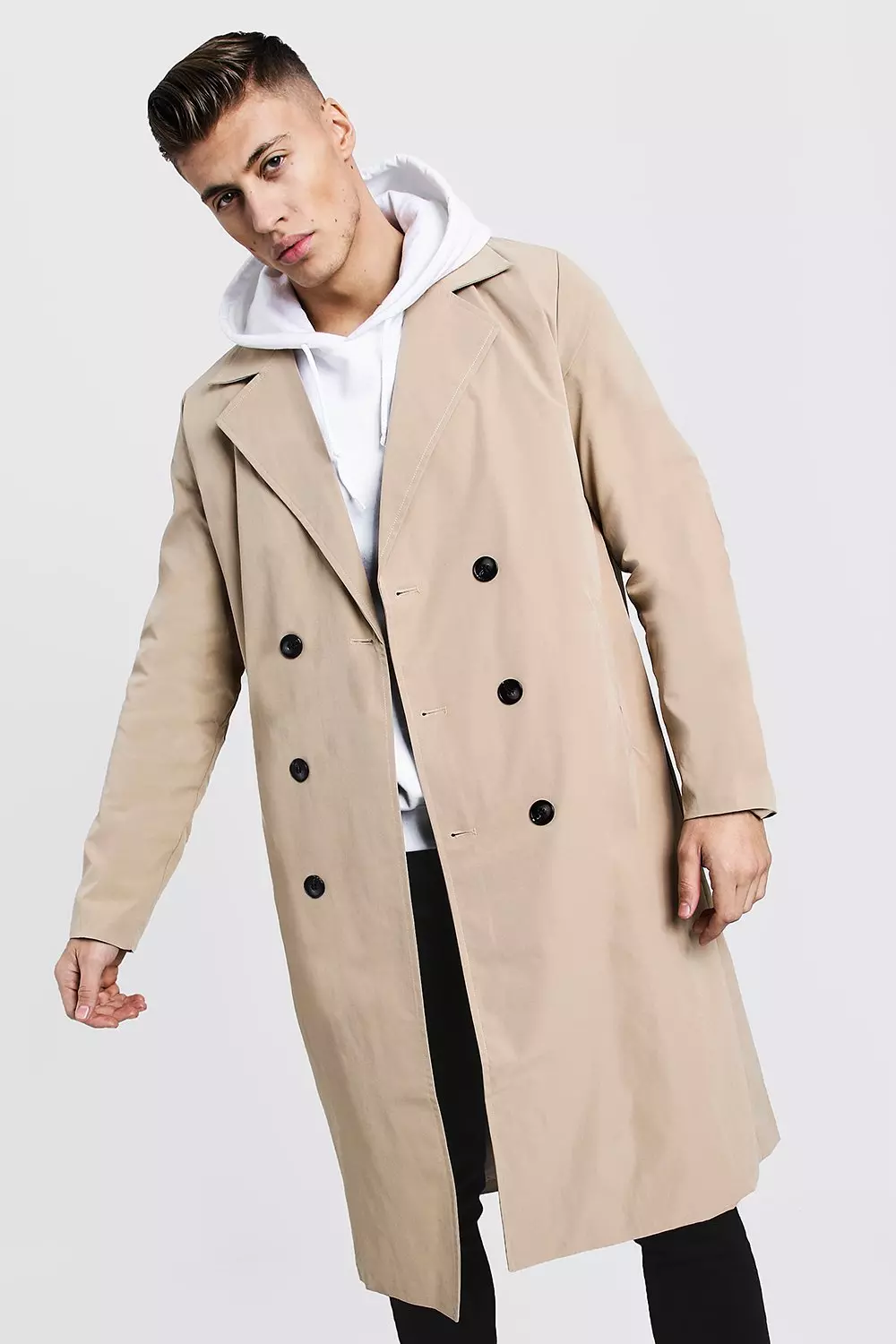 Longline Lightweight Trench Coat boohooMAN UK