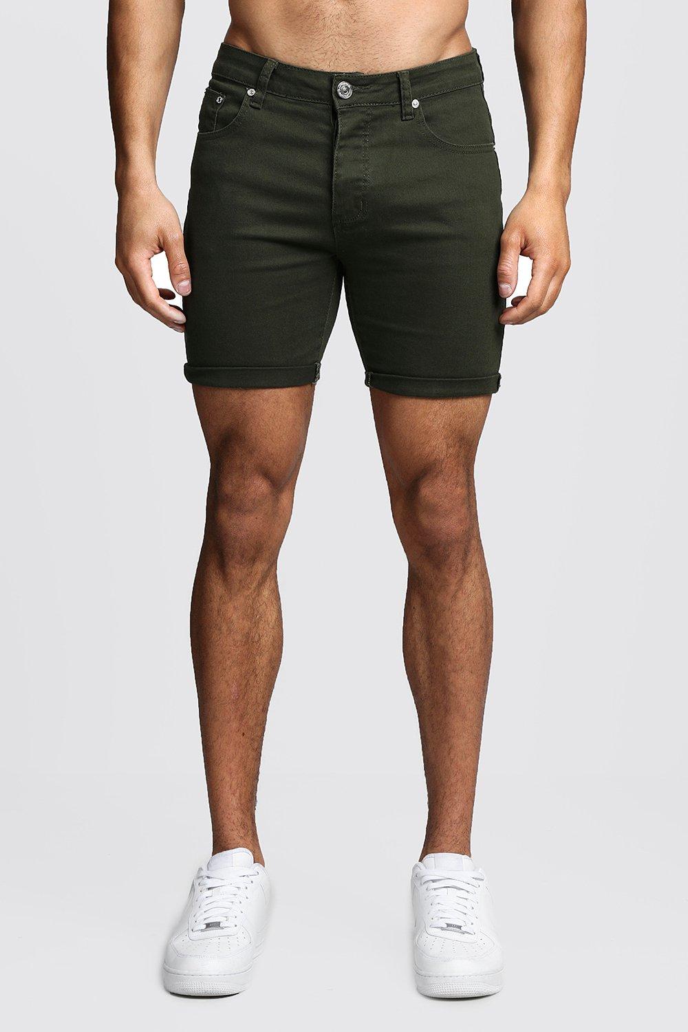 mens skinny fit shorts