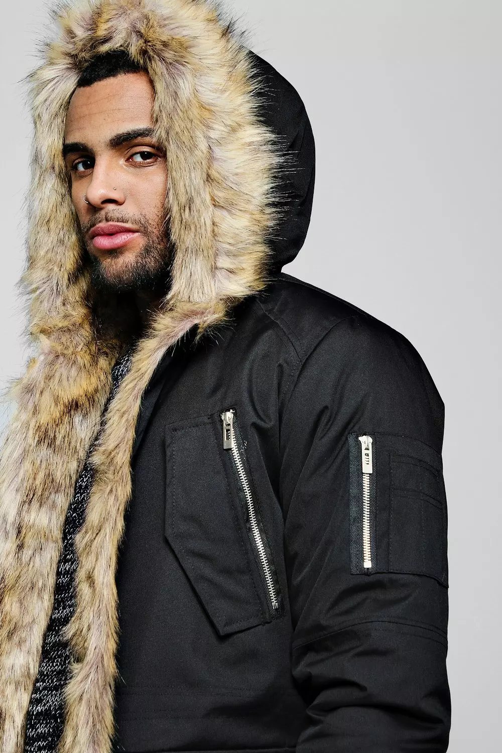 Parka mit Kunstpelz-Futter und -Kapuze alternatives Bild