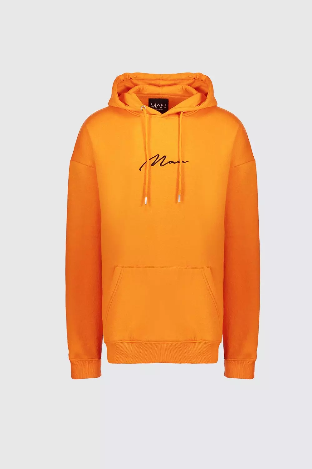 Oversized Orange Man Signature Hoodie boohooMAN UK