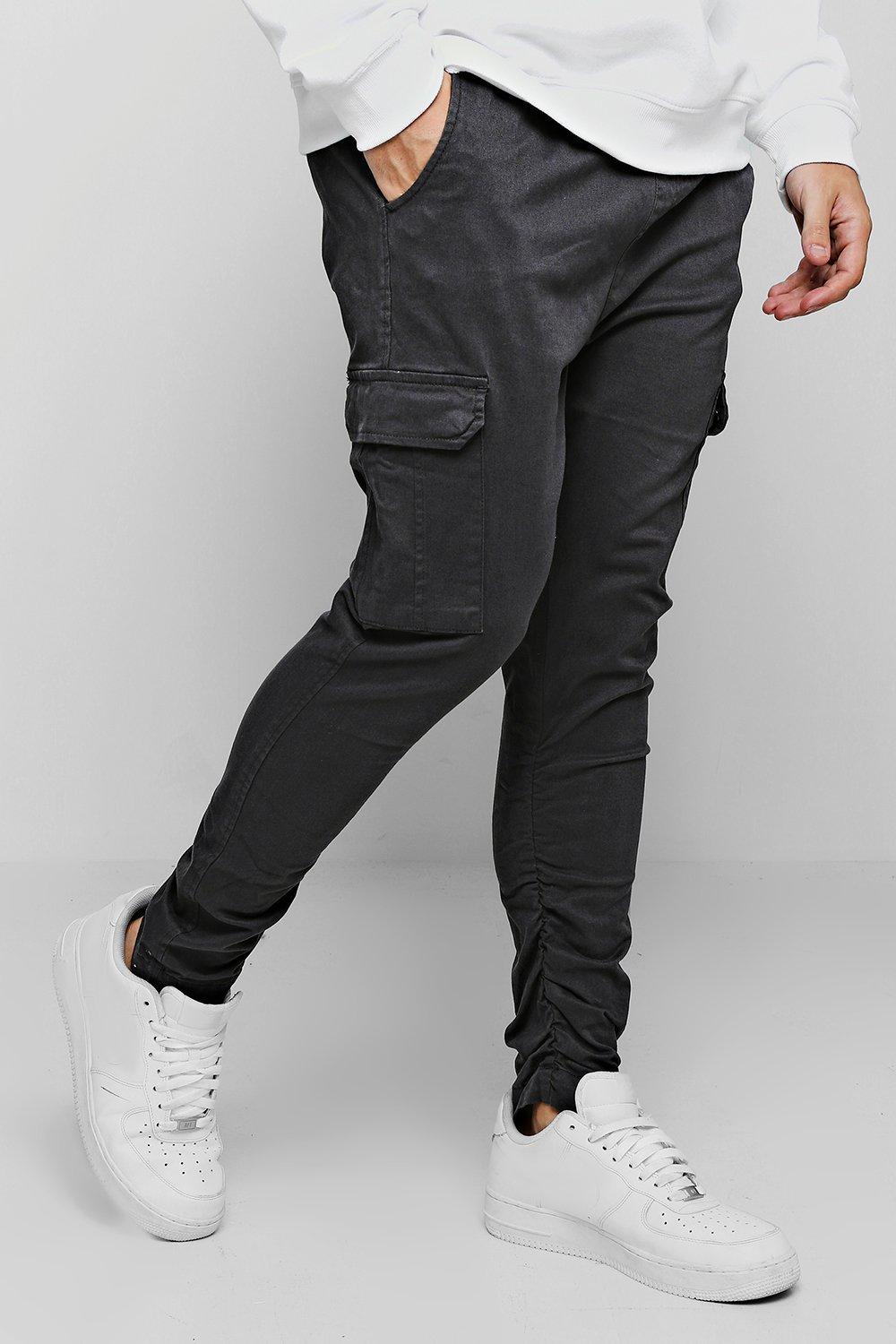 Buy Khaki Green Regular Tapered Stretch Utility Cargo Trousers