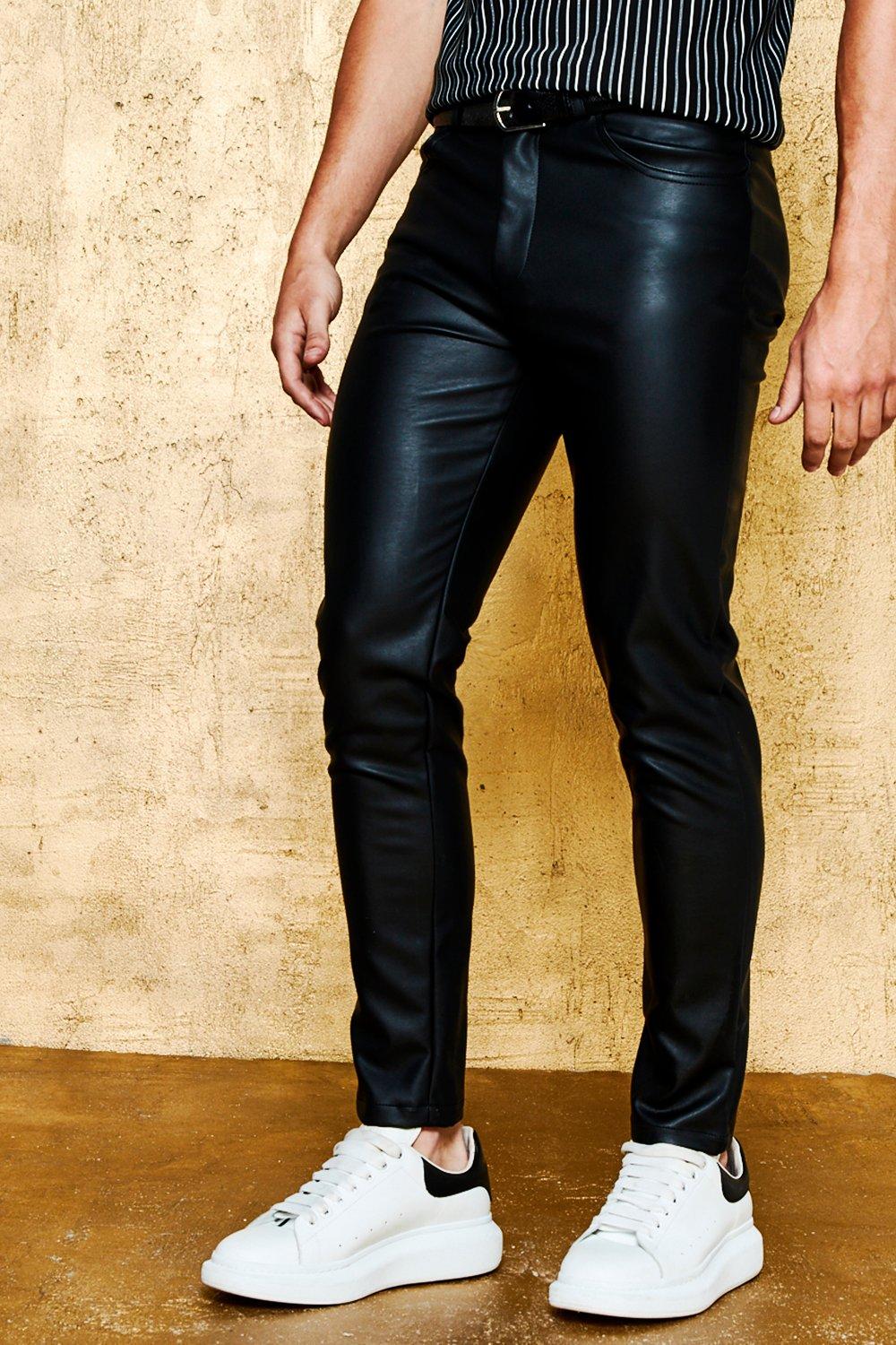 Skinny Fit PU Trouser | boohooMAN USA