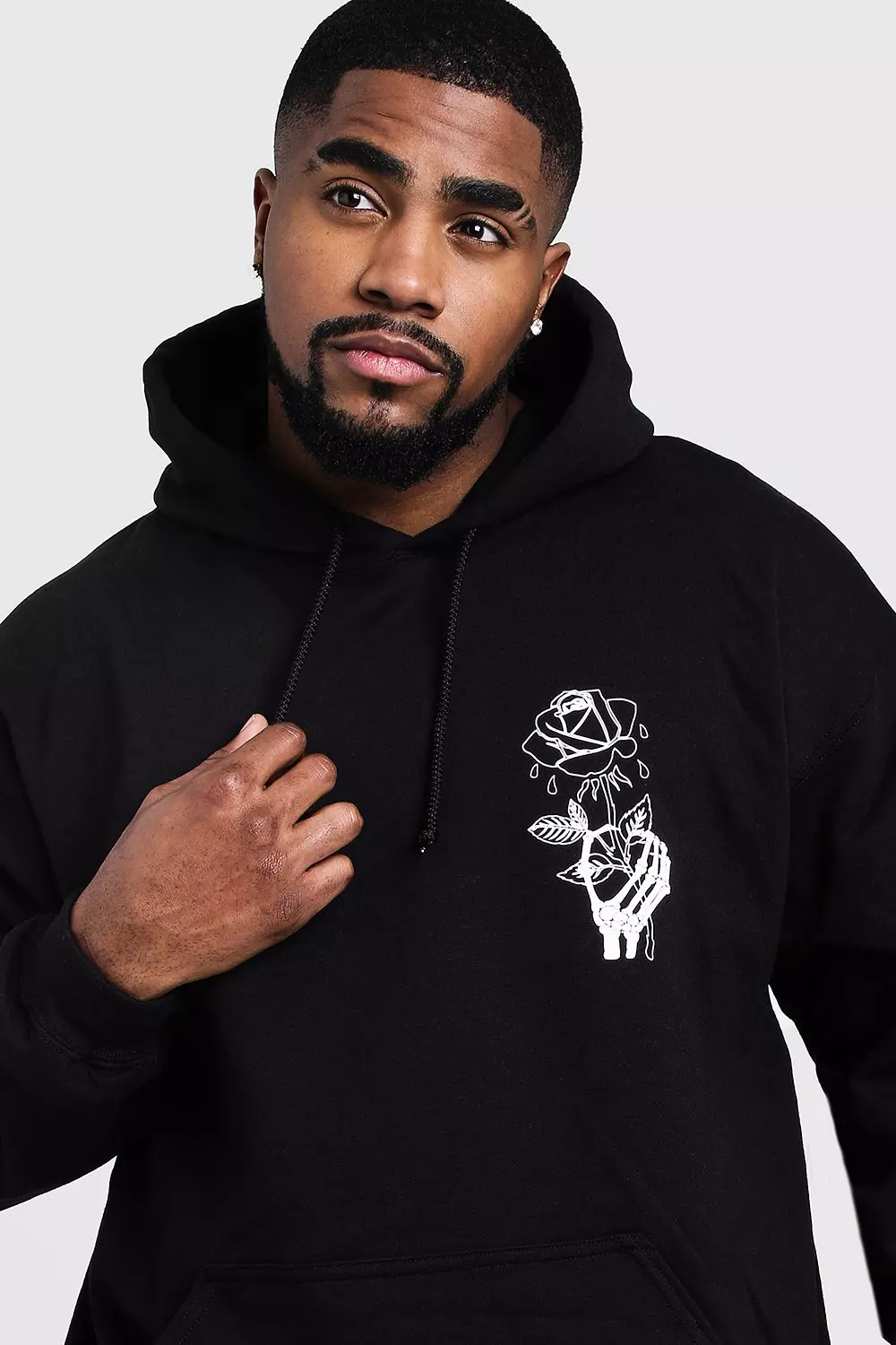 Rose print hoodie men's sale