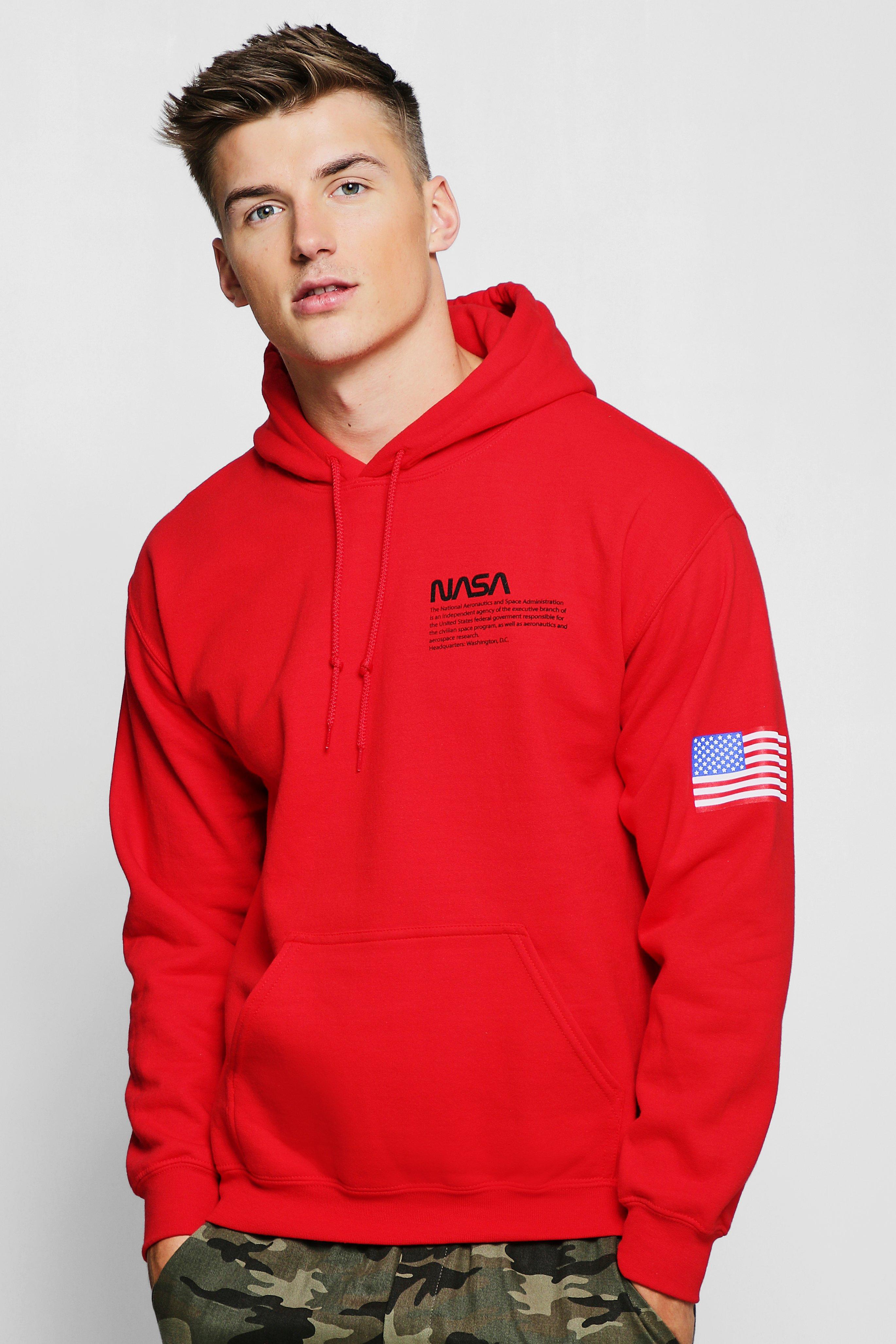 Nasa chest and sleeve top print hoodie