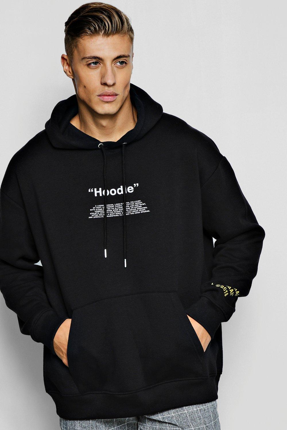 sleeve print hoodie