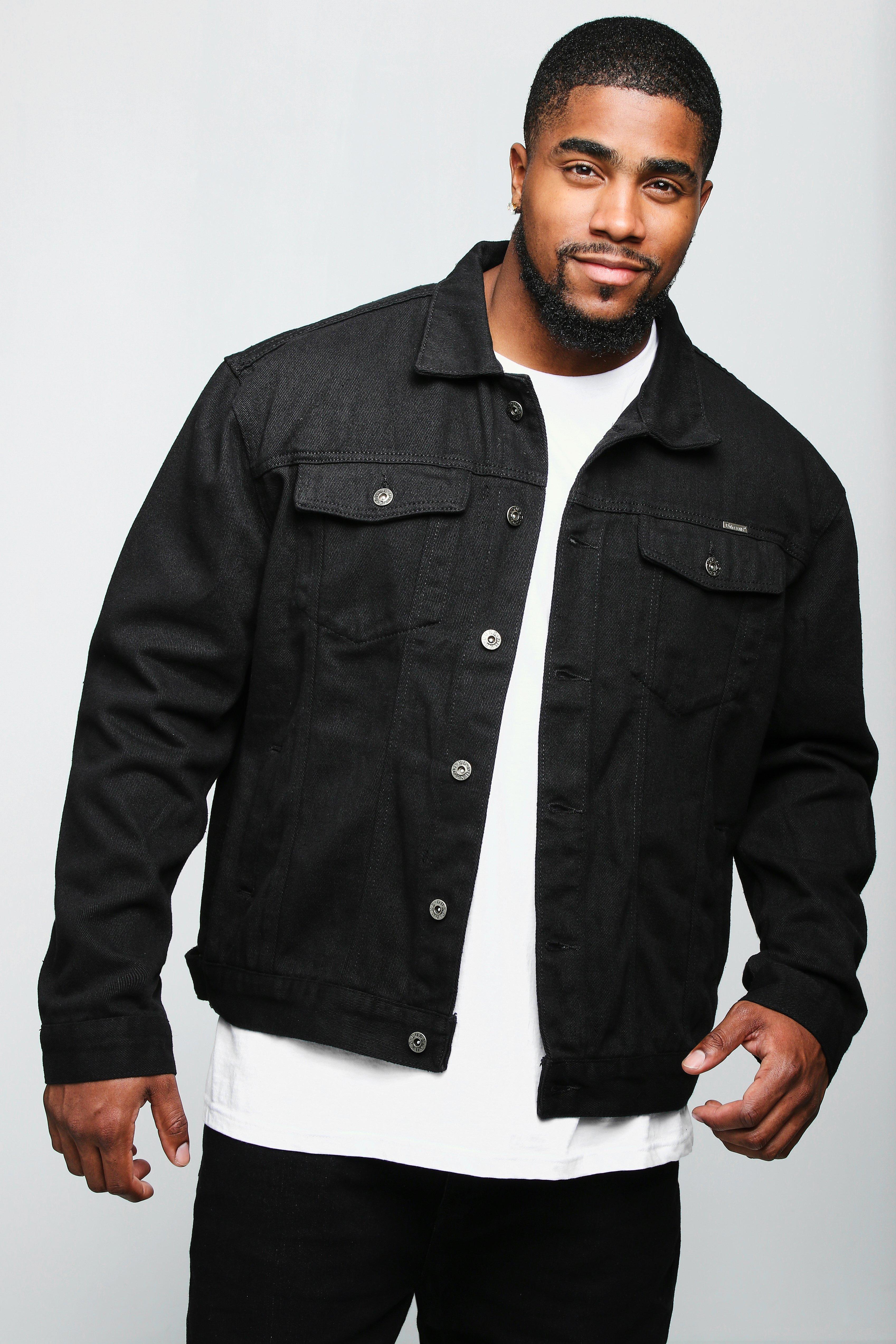 plus size black denim jacket