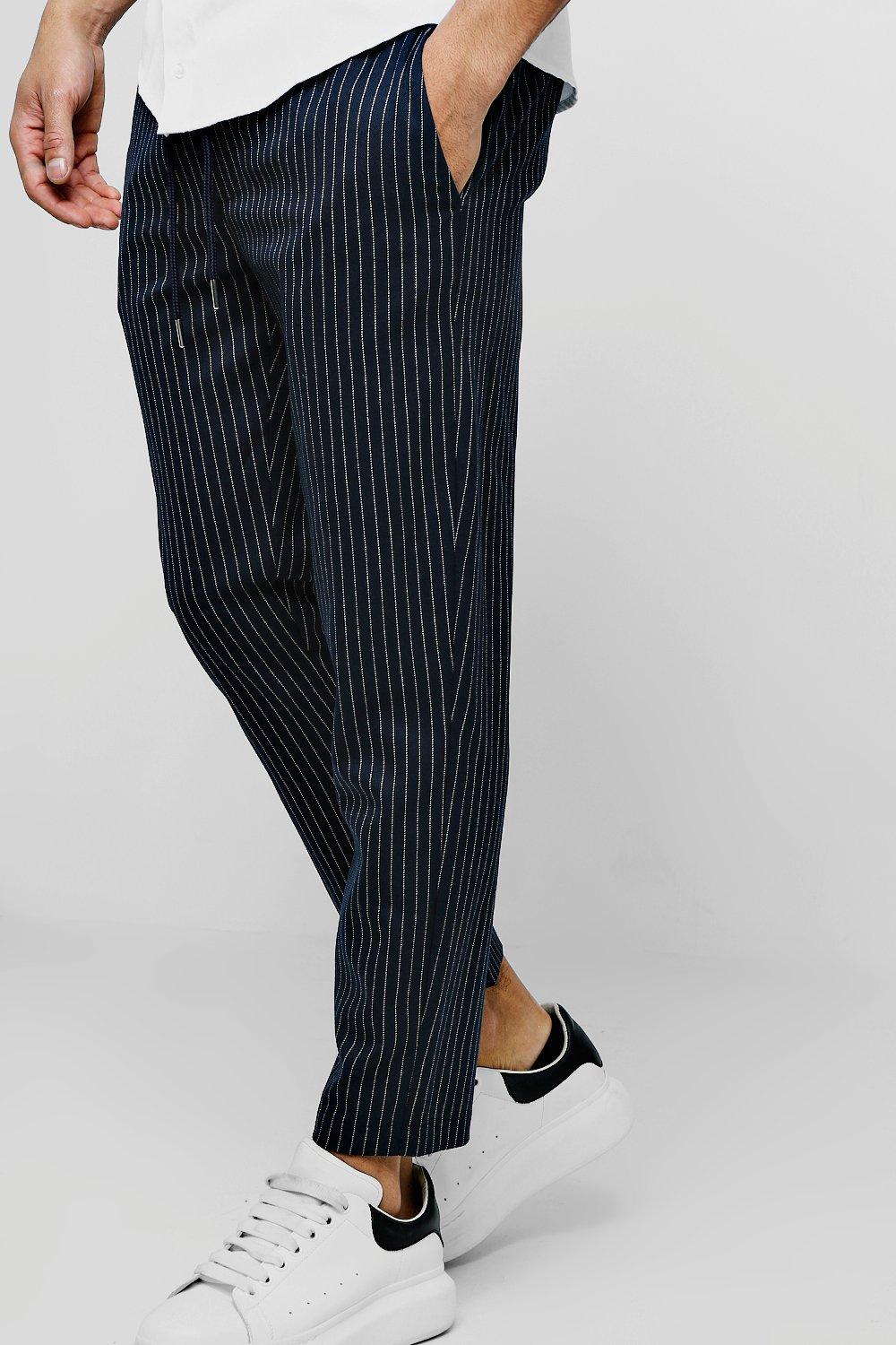 pinstripe jogger pants