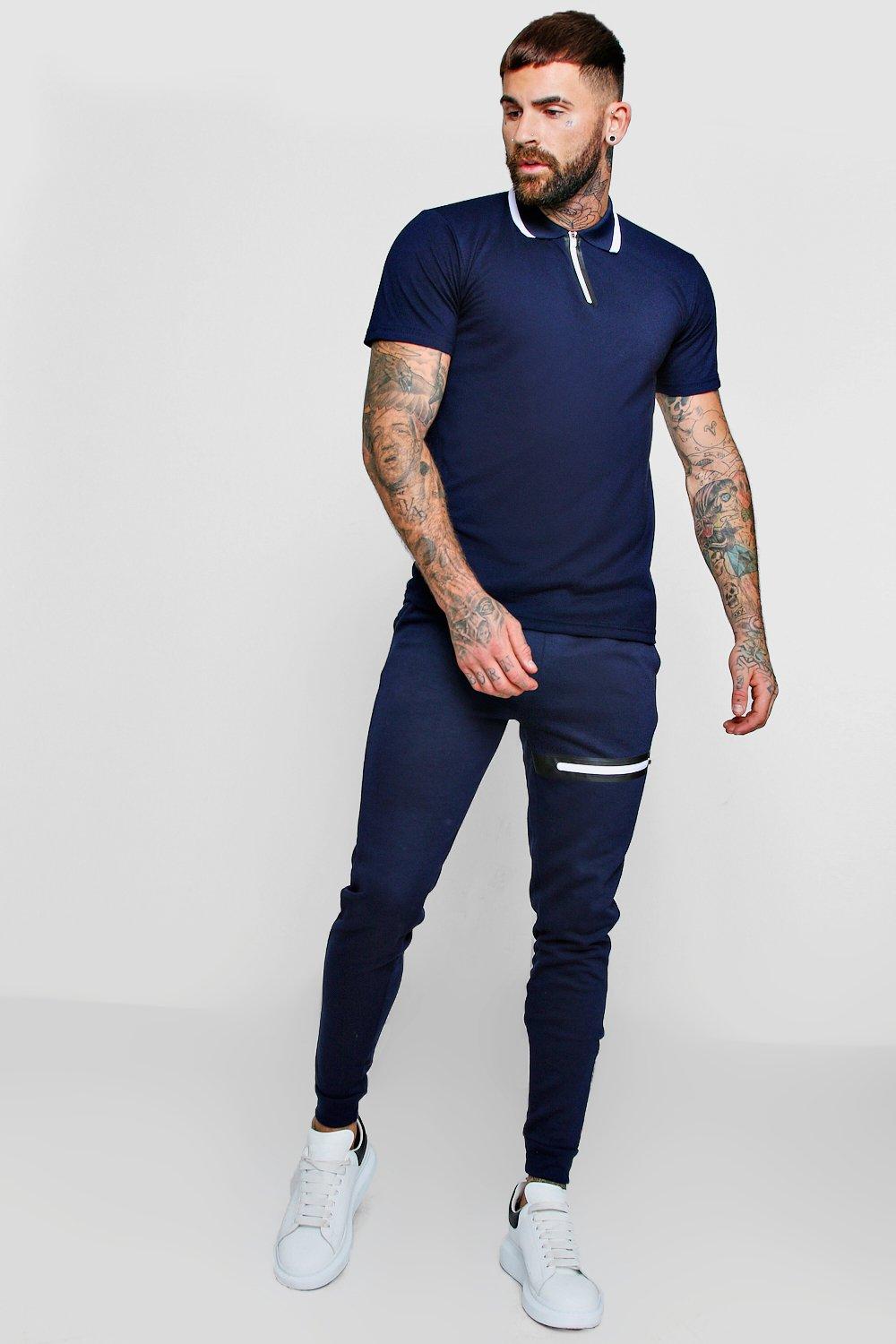 polo shirt with joggers