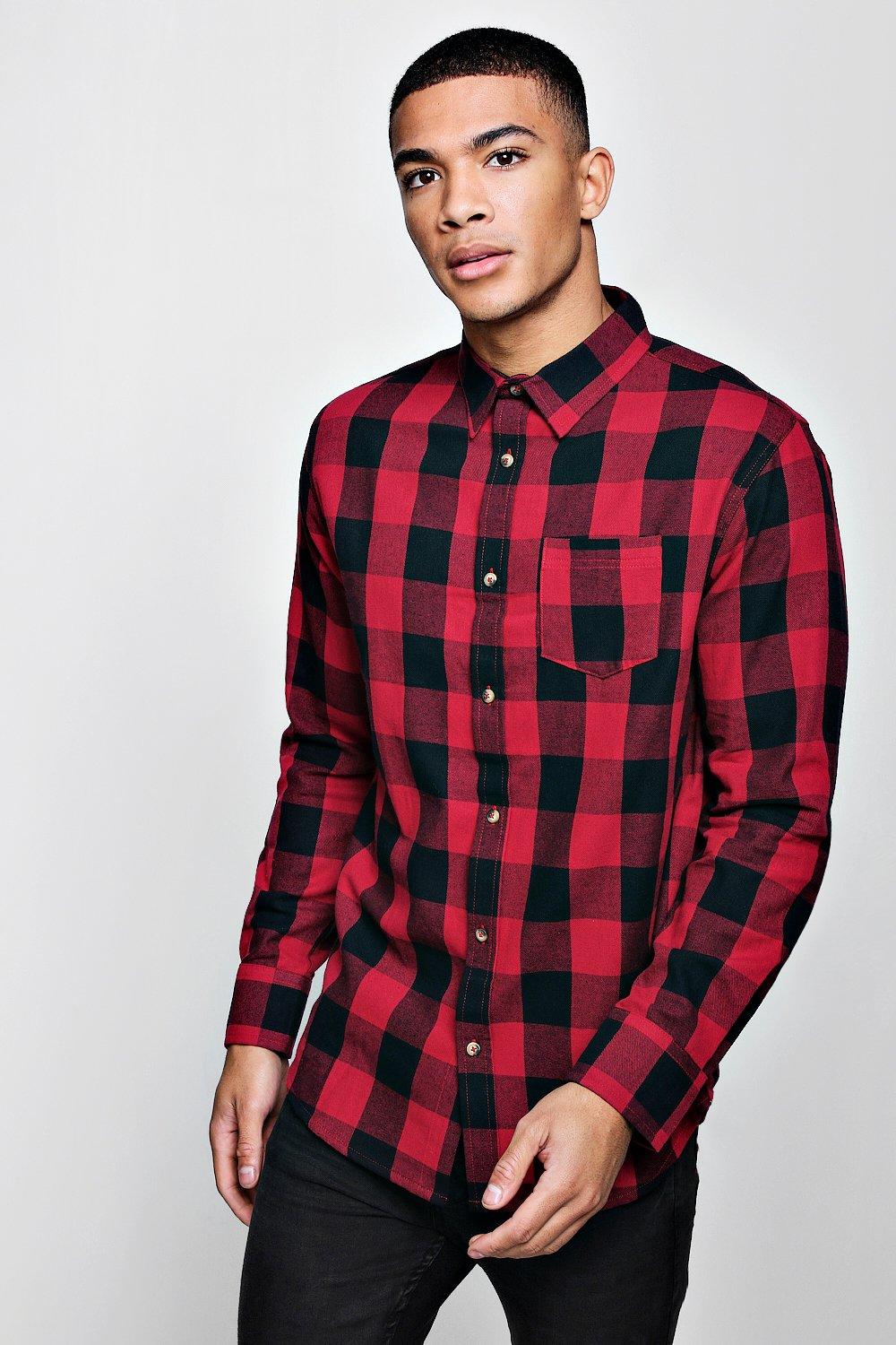 long sleeve checkered shirt