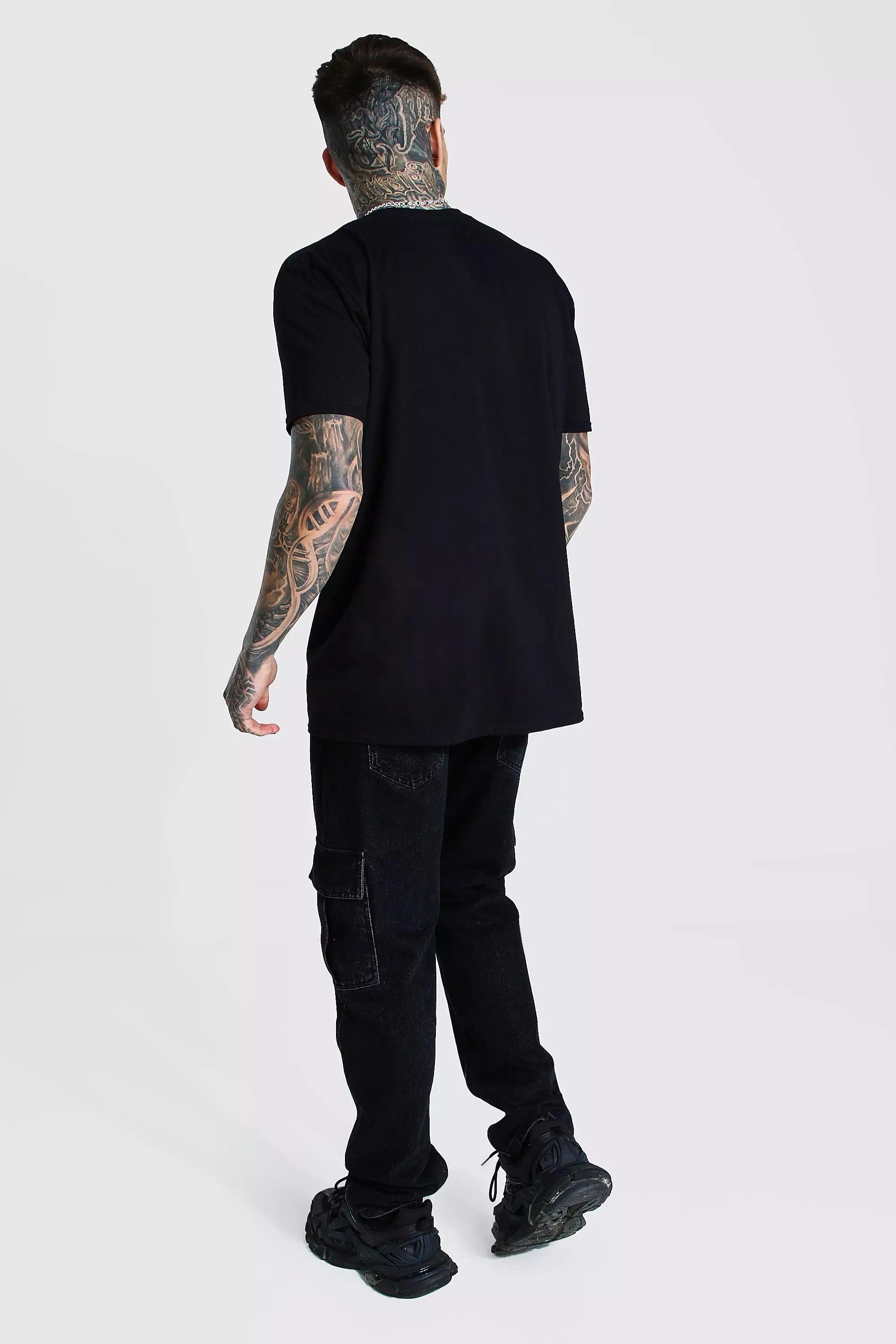 Black Oversized Gelicenseerd Tupac T-Shirt alternatieve afbeelding