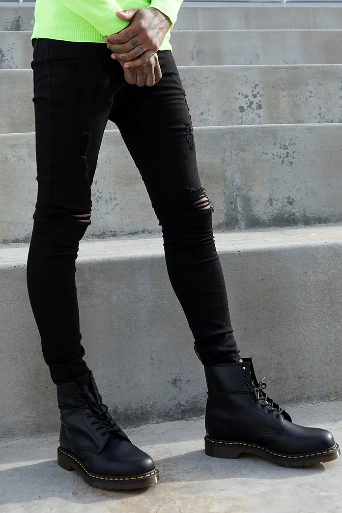 Super Skinny Jeans With All Over Rips | boohooMAN USA Super Skinny Jeans With All Over Rips | boohooMAN USA