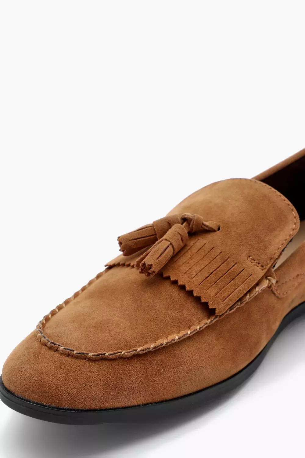 Faux Suede Tassel Loafer With Fringing boohooMAN UK
