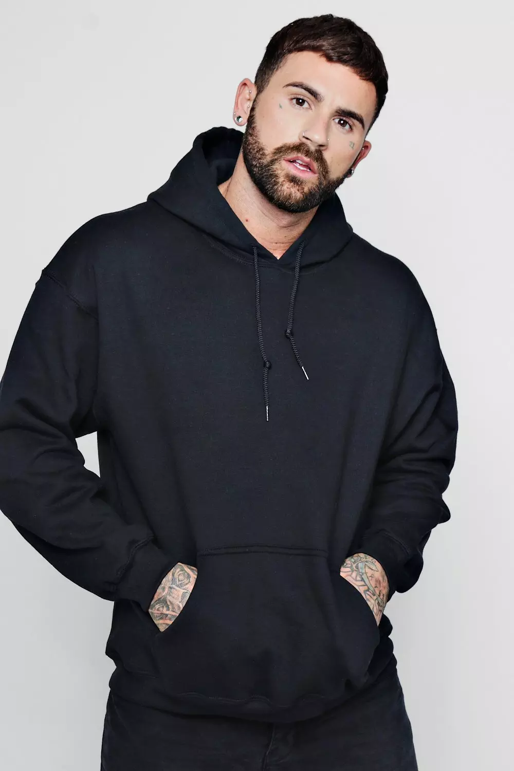 Sweat a capuche oversize avec imprime Elements dans le dos boohooMAN FR