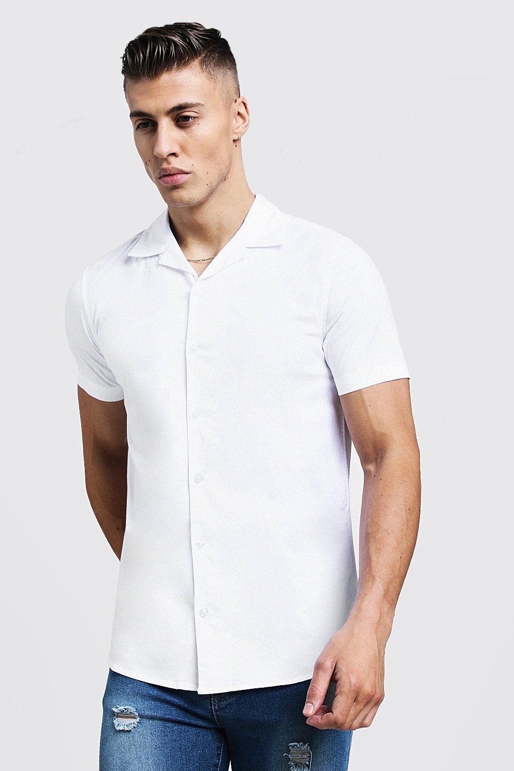 muscle fit white shirt