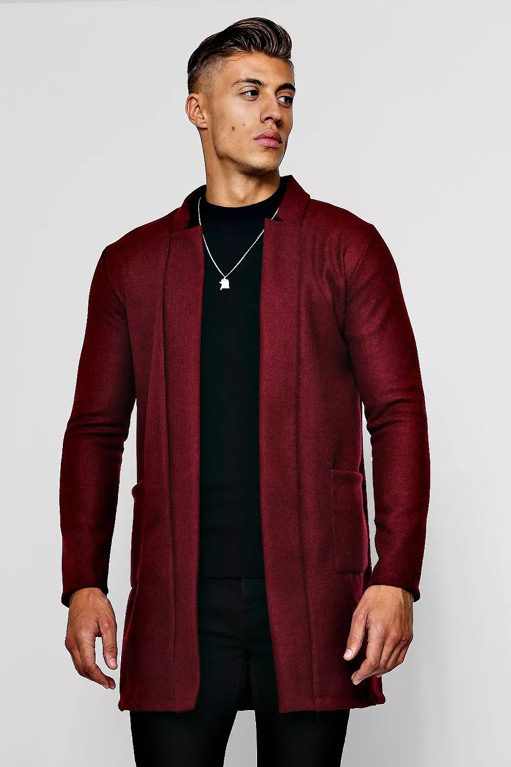 Edge to edge smart wool look overcoat deals